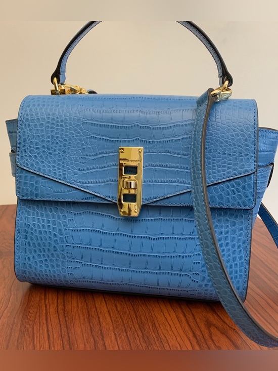 henri bendel Handbags - Henri Bendel Mini Uptown Satchel Blue Croc